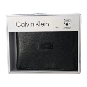 Calvin Klein Leather Wallet RFID Protection Bi Fold NEW Boxed